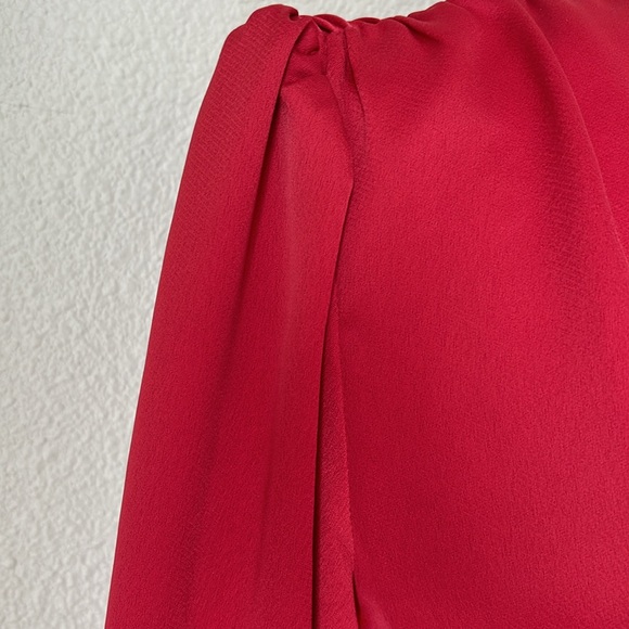 Sandro Leana Faux-Wrap Mini Dress Red 36 - Picture 6 of 12